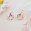 100% Real 925 Sterling Silver Crystal Round Stud Earrings