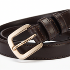 Classic Black Leather Belt – Timeless Needle Buckle