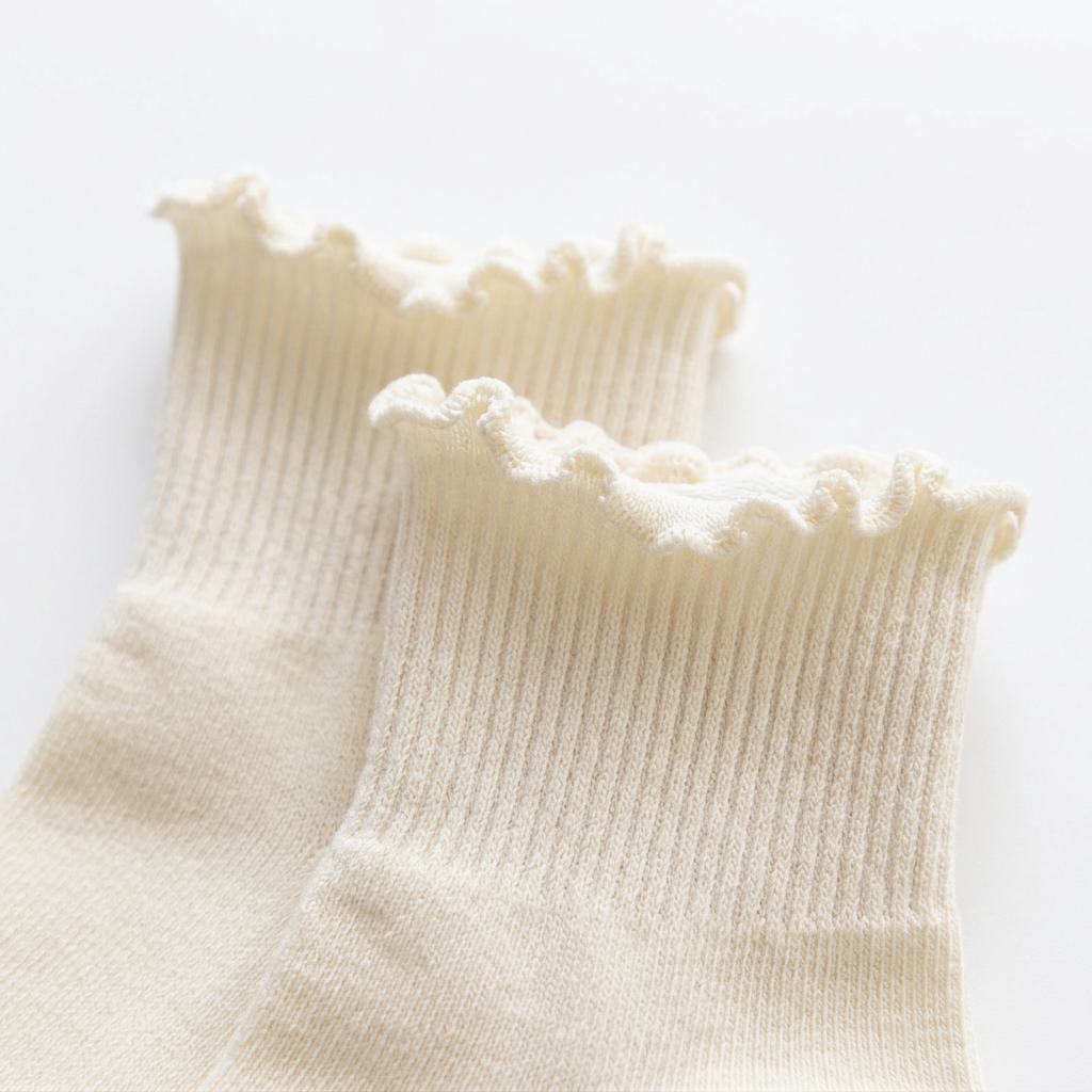 Ruffle Ankle Socks – Chic Breathable Cotton Blend
