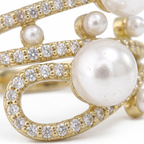 Layered Pearl Ring – Chic Adjustable Gold Statement