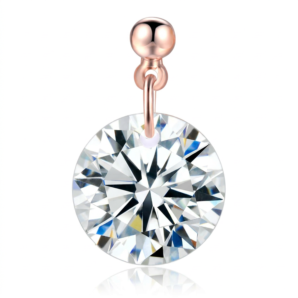 Cubic Zirconia Stud Earrings – Chic Sparkle with Rose Gold Finish