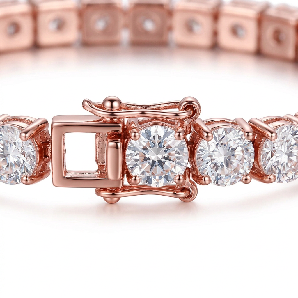 Tennis Bracelet – 4mm Zirconia Sparkle in Rose Gold Plated Silver