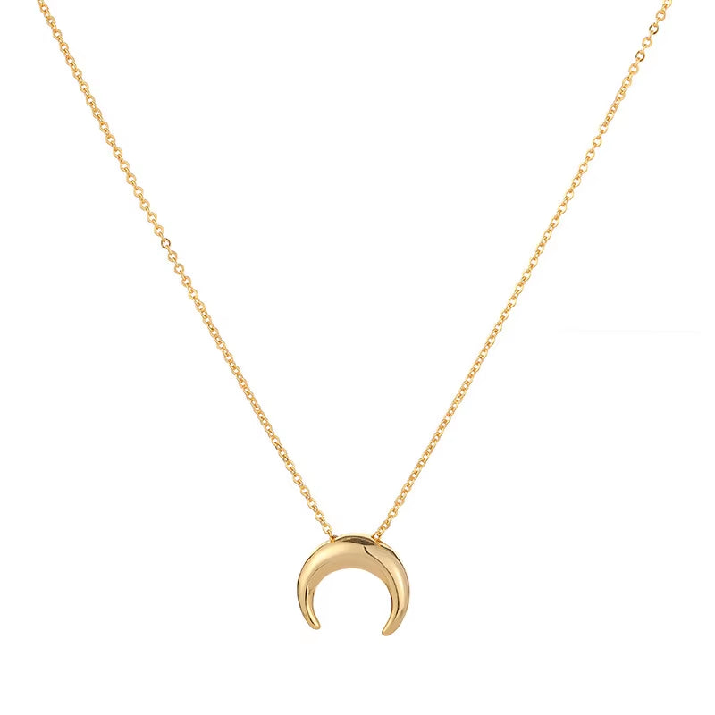 925 Sterling Silver Crescent Necklace for Women Clavicle Chain Moon Simple Jewelry Gifts 2023 New