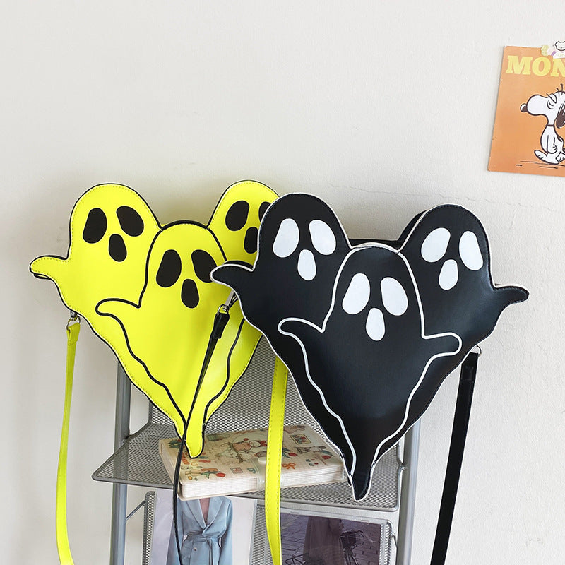 Halloween 3D Ghost Shoulder Bag – Cute PU Crossbody Cell Phone Purse
