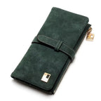 2023 New Fashion Women Wallets Drawstring Nubuck Leather Zipper Long Design Purse Two Fold More Color Clutch Hot Card Pack