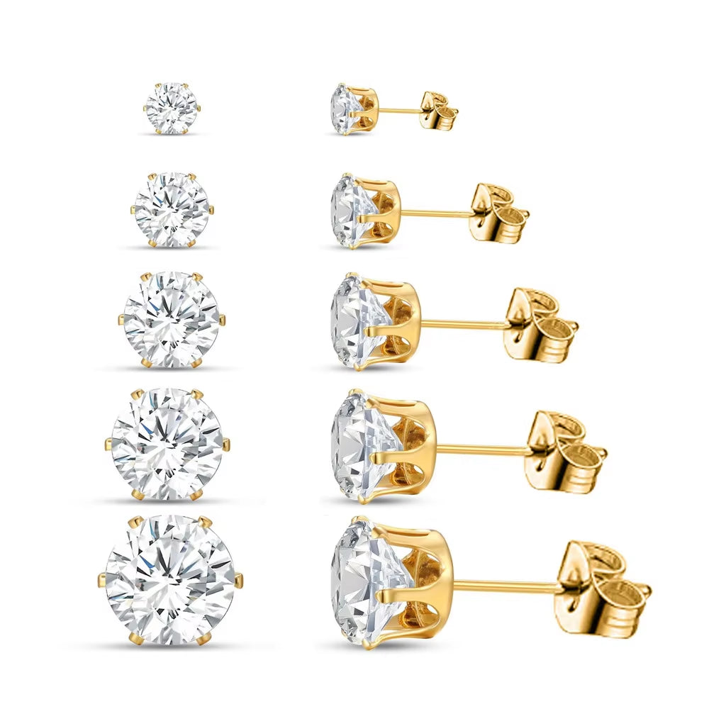 Shiny Stud Earrings Set for Women