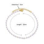 Anklets for Women Artificial Pearl Stainless Steel Chain Anklet Summer Beach Accessories Foot Leg Bracelets Decoration Jewelry