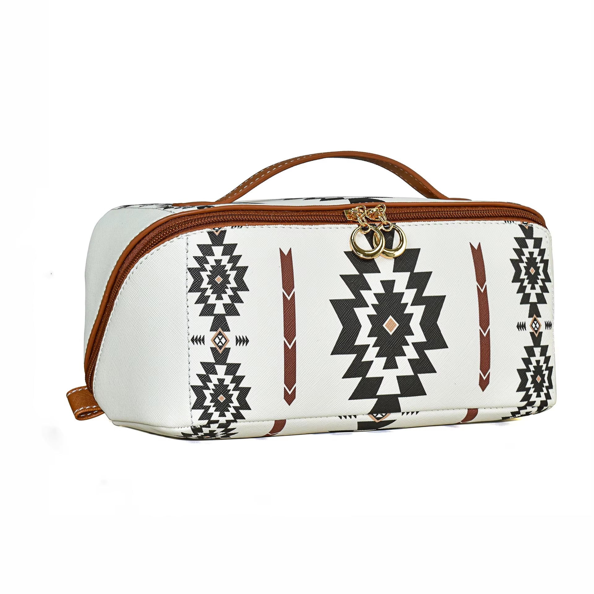 Large Waterproof Leather Luxury Makeup Bag with Zipper
