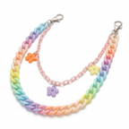 Rainbow Chain Keychain – Bold Style with Acrylic Flower Links