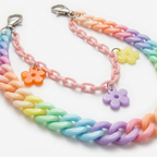 Rainbow Chain Keychain – Bold Style with Acrylic Flower Links