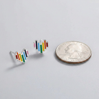 Rainbow Heart Stud Earrings – Everyday Charm in Sterling Silver