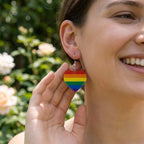 Rainbow Heart Earrings – Playful Style with Acrylic Design