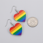Rainbow Heart Earrings – Playful Style with Acrylic Design
