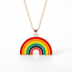 Rainbow Heart Necklace – Everyday Charm with Enamel Pendant