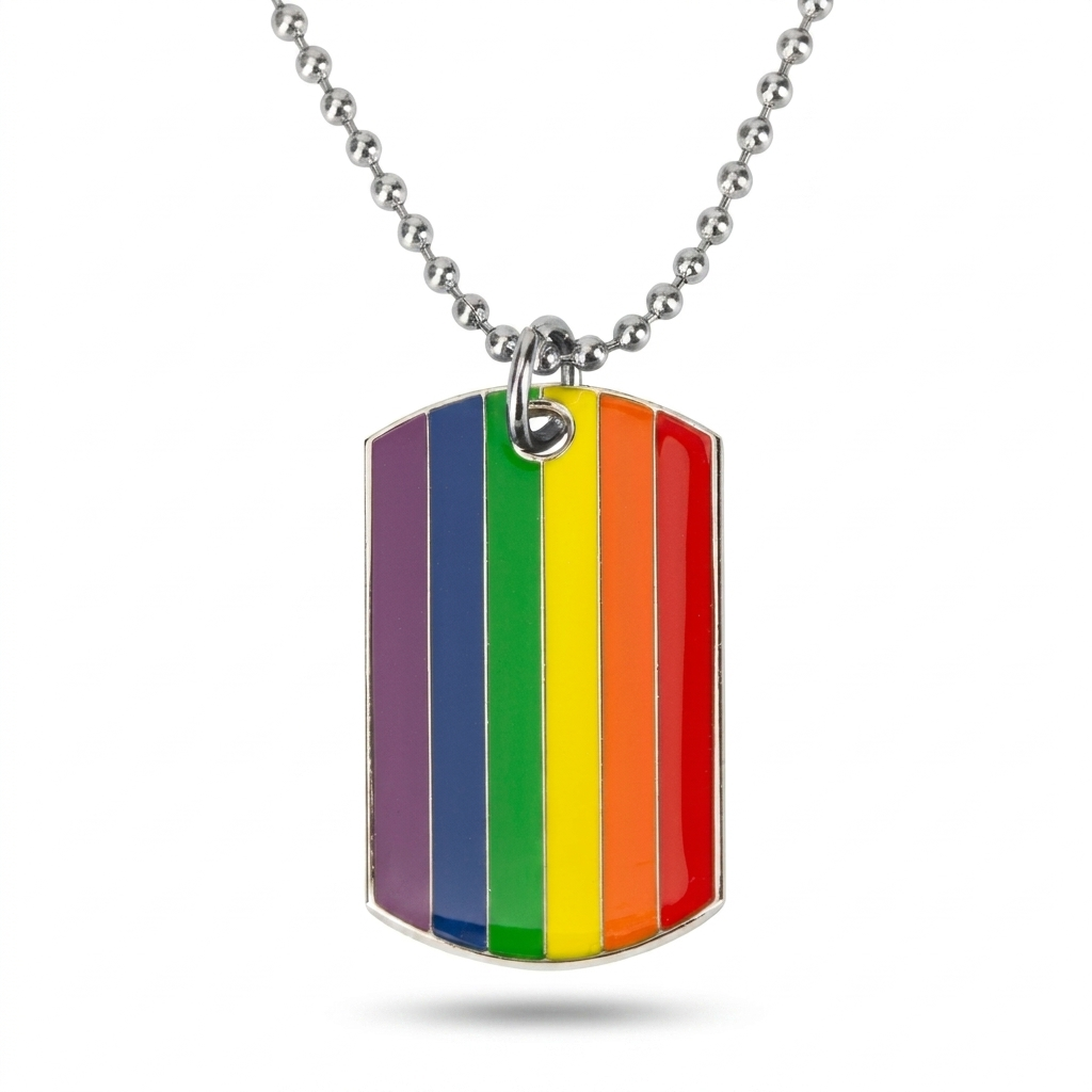 Rainbow Pride Pendant Necklace – Colorful Heart Charm with Adjustable Chain