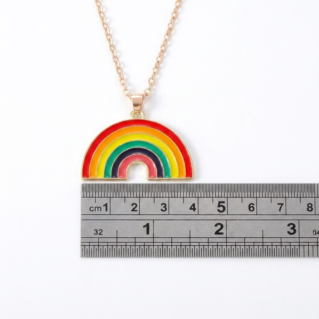 Rainbow Heart Necklace – Everyday Charm with Enamel Pendant