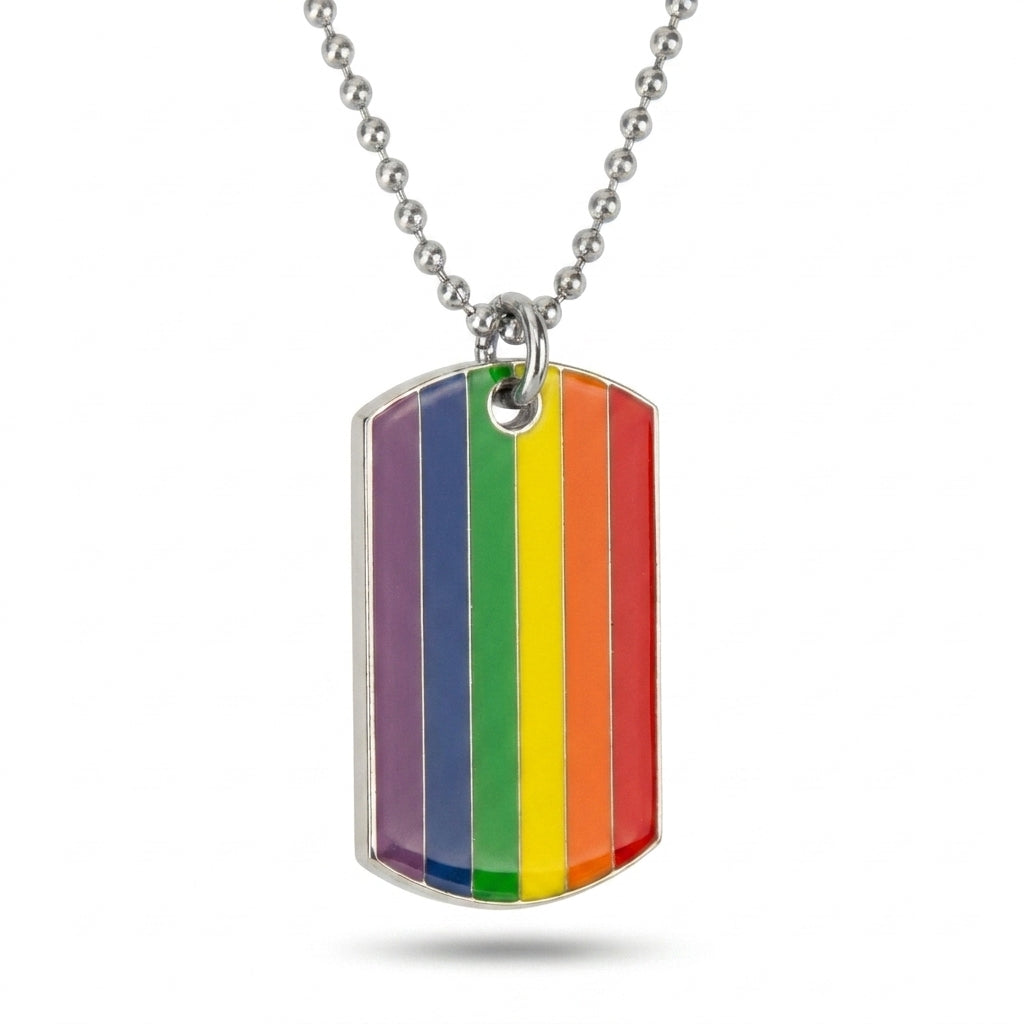 Rainbow Pride Pendant Necklace – Colorful Heart Charm with Adjustable Chain