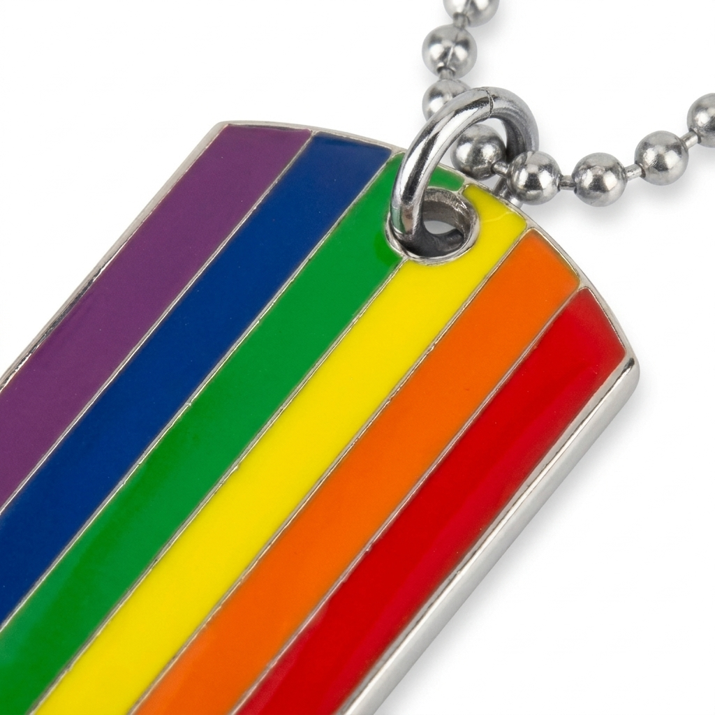 Rainbow Pride Pendant Necklace – Colorful Heart Charm with Adjustable Chain