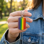 Rainbow Pride Pendant Necklace – Colorful Heart Charm with Adjustable Chain