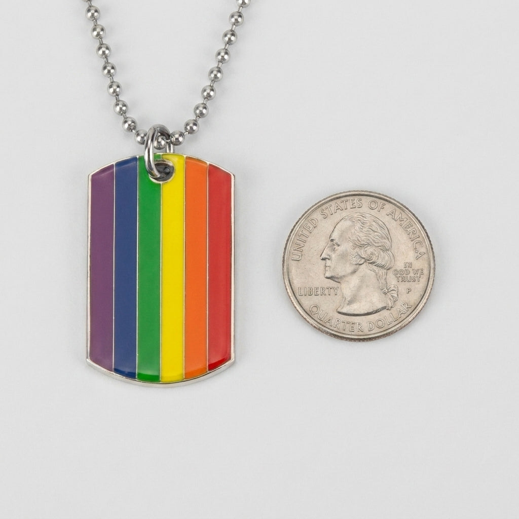 Rainbow Pride Pendant Necklace – Colorful Heart Charm with Adjustable Chain