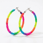 Colorful Hoop Earrings – Statement Style with Woven Rope Design