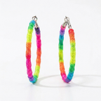 Colorful Hoop Earrings – Statement Style with Woven Rope Design