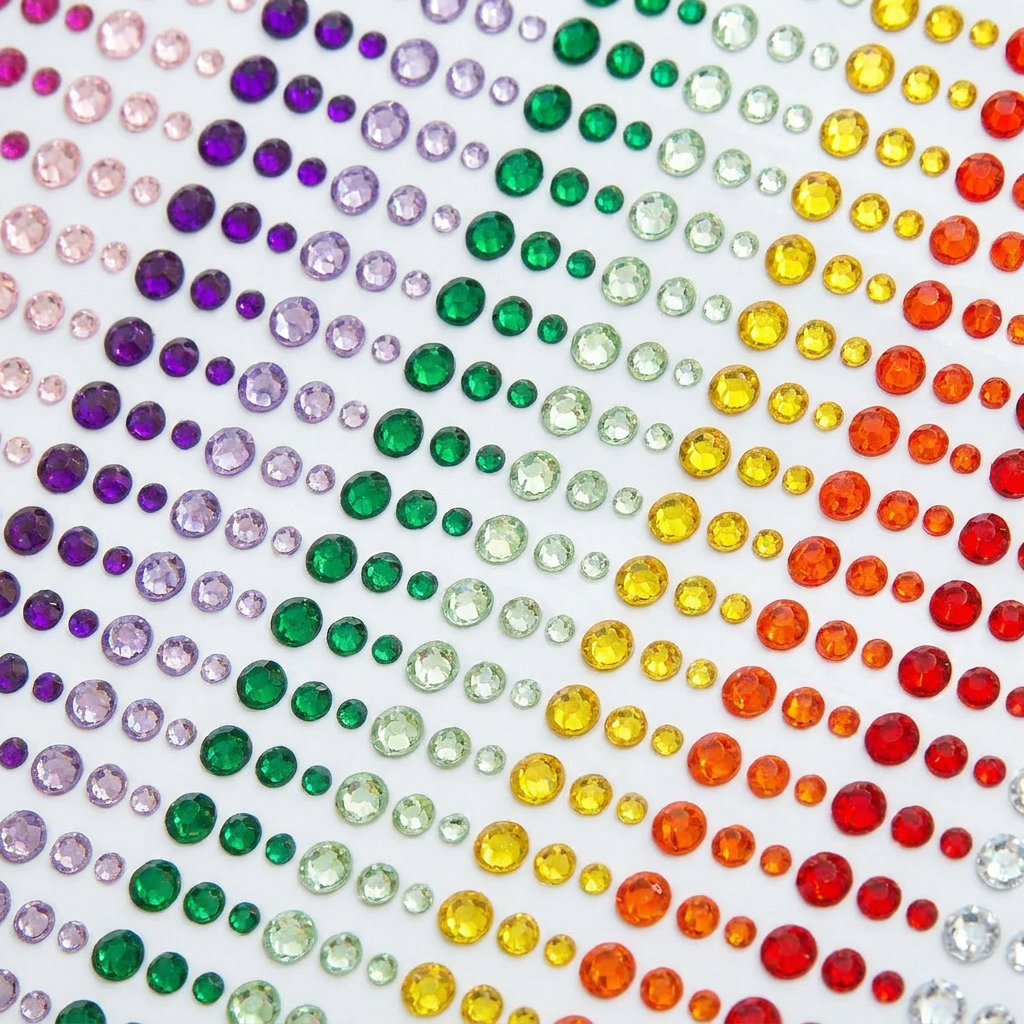 Rainbow Face Gems – Festival Glam with Self-Adhesive Rhinestones