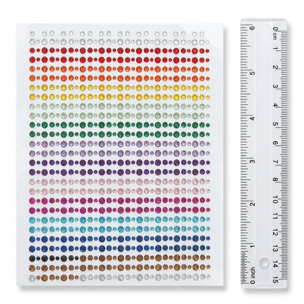 Rainbow Face Gems – Festival Glam with Self-Adhesive Rhinestones