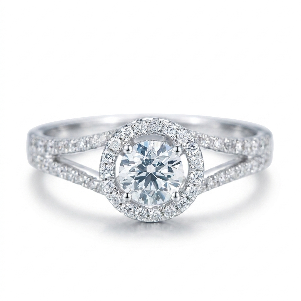 Cubic Zirconia Engagement Ring – Elegant Sparkle in White Gold