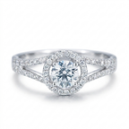 Cubic Zirconia Engagement Ring – Elegant Sparkle in White Gold
