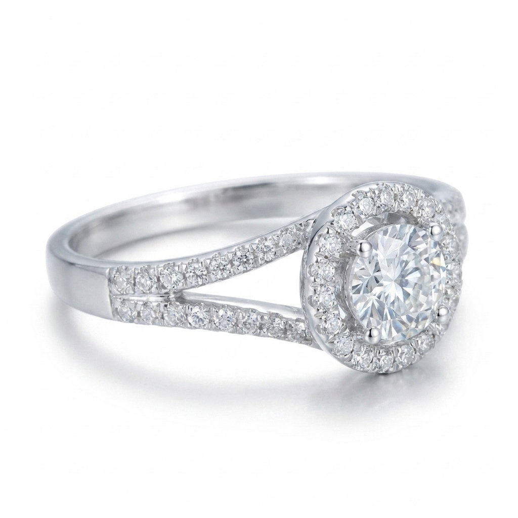 Cubic Zirconia Engagement Ring – Elegant Sparkle in White Gold