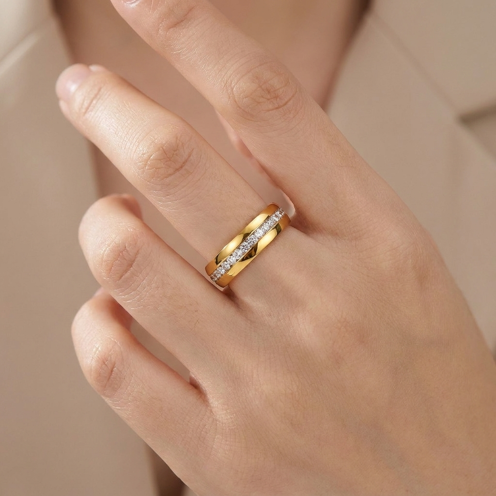 Gold Wedding Band Ring – Timeless Style in Stainless Steel