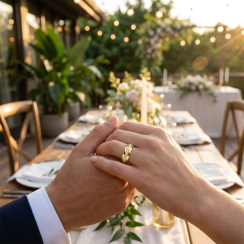 Gold Wedding Band Ring – Timeless Style in Stainless Steel