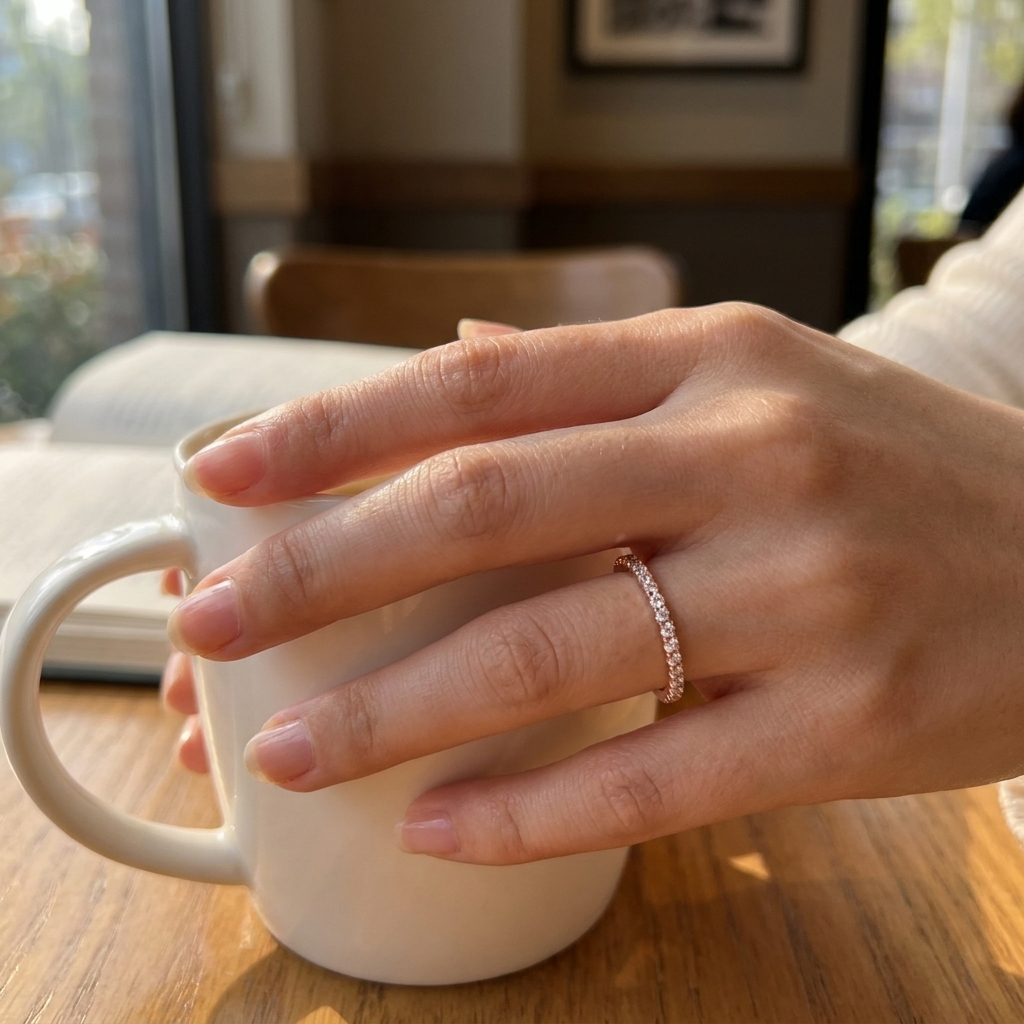 Micro Pave Zircon Ring – Delicate Sparkle for Everyday Stacking