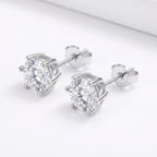 Moissanite Stud Earrings in 925 Sterling Silver – Brilliant Sparkle