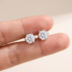Moissanite Stud Earrings in 925 Sterling Silver – Brilliant Sparkle
