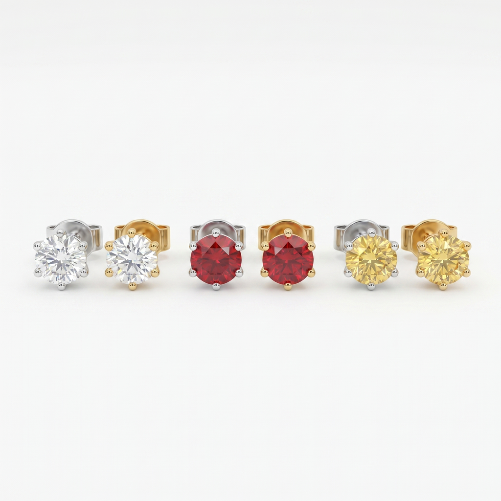 Moissanite Stud Earrings in 925 Sterling Silver – Brilliant Sparkle