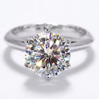 Moissanite Solitaire Ring – 925 Sterling Silver Engagement Sparkle