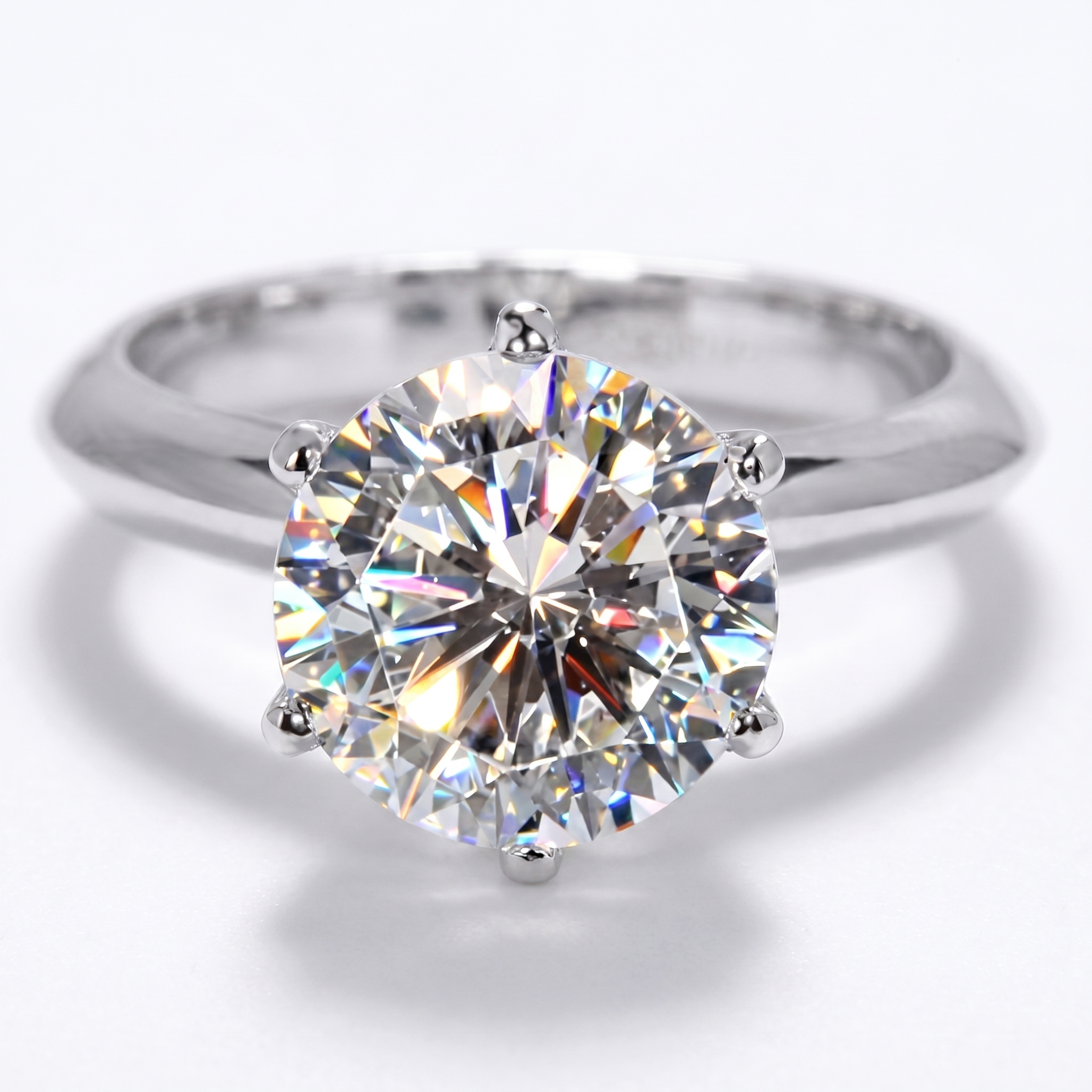 Moissanite Solitaire Ring – 925 Sterling Silver Engagement Sparkle