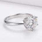 Moissanite Solitaire Ring – 925 Sterling Silver Engagement Sparkle
