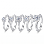 Moissanite Solitaire Ring – 925 Sterling Silver Engagement Sparkle