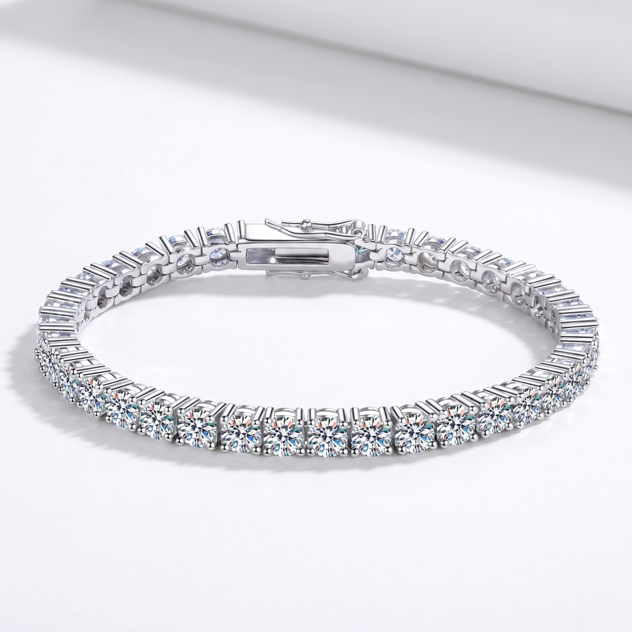 Moissanite Tennis Bracelet in 925 Sterling Silver – 3mm Brilliance