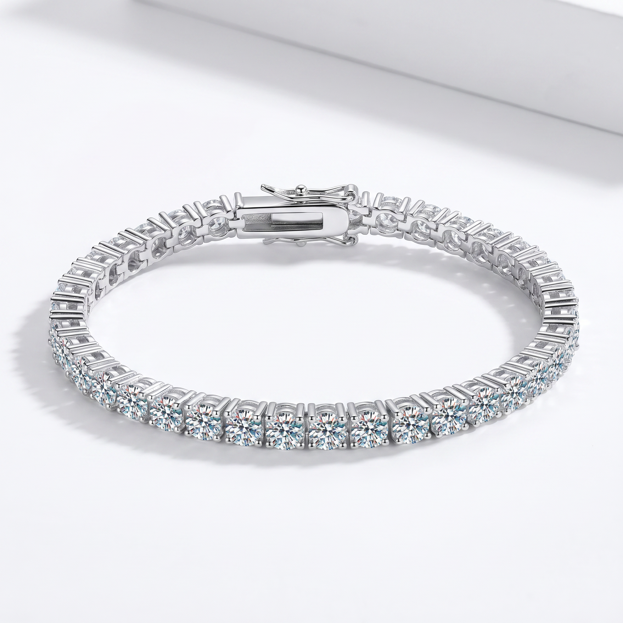 Moissanite Tennis Bracelet in 925 Sterling Silver – 3mm Brilliance