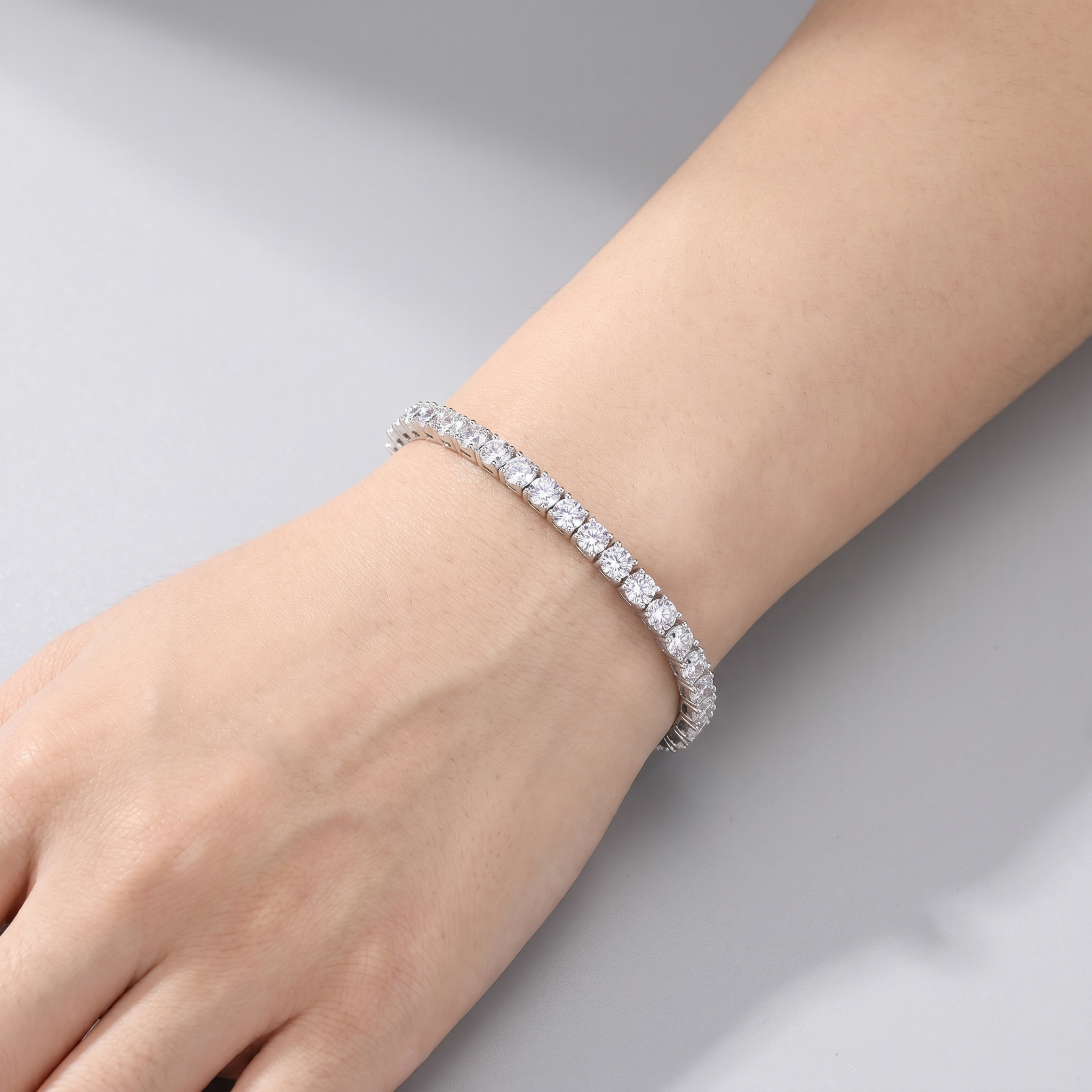 Moissanite Tennis Bracelet in 925 Sterling Silver – 3mm Brilliance