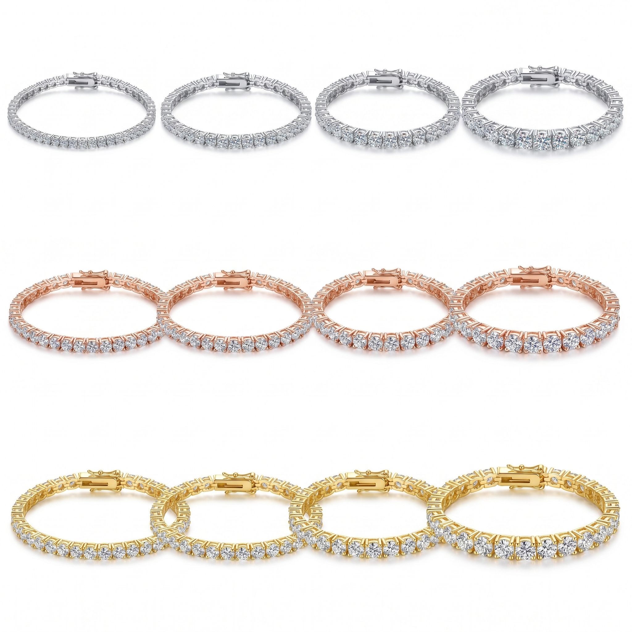 Moissanite Tennis Bracelet in 925 Sterling Silver – 3mm Brilliance