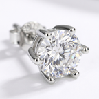 Moissanite Stud Earrings in 925 Sterling Silver – Brilliant Sparkle