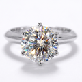 Moissanite Solitaire Ring – 925 Sterling Silver Engagement Sparkle