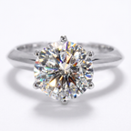 Moissanite Solitaire Ring – 925 Sterling Silver Engagement Sparkle