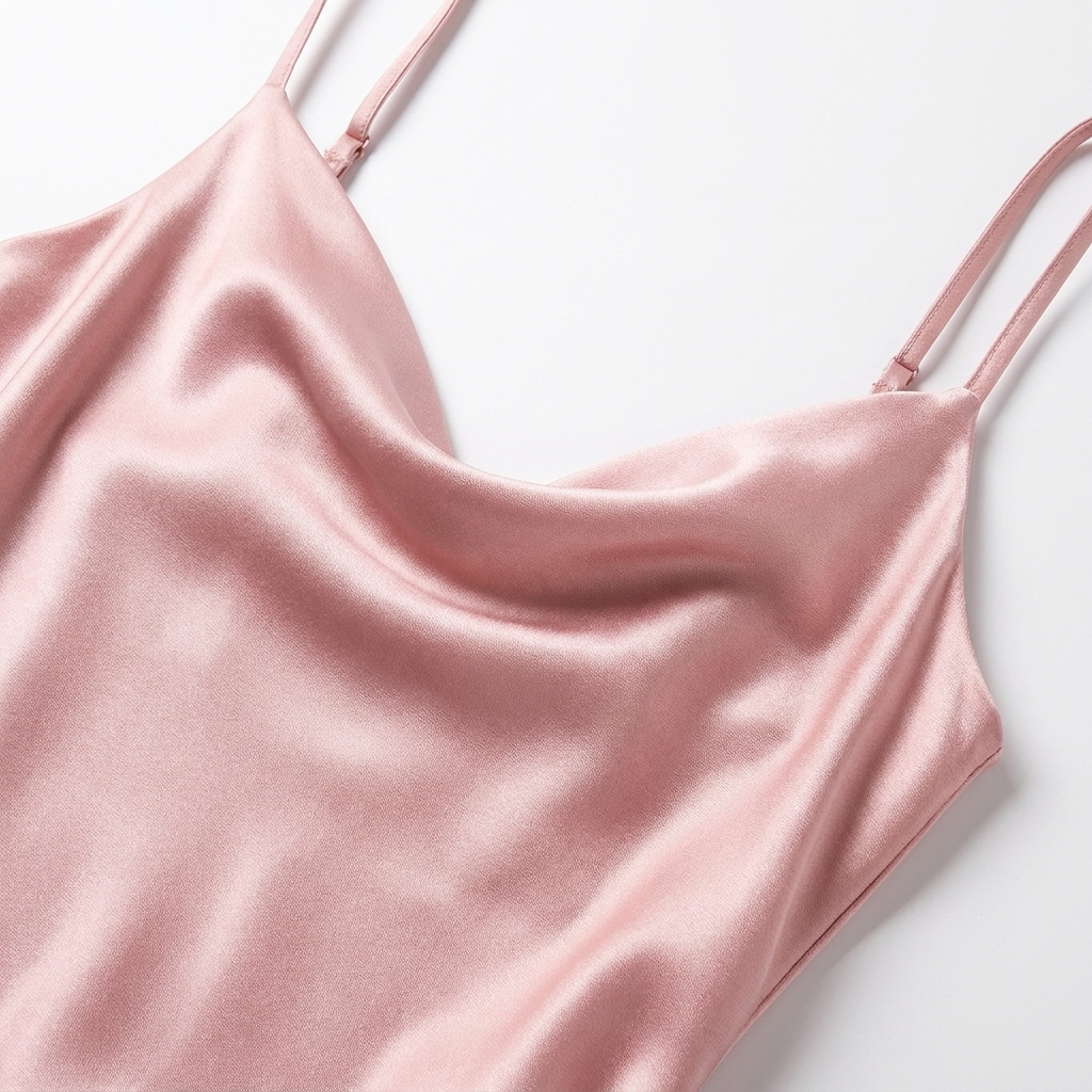 Satin Cowl-Neck Slip Dress – High-Slit Midi for Women