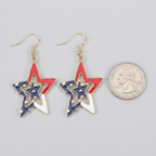 American Flag Dangle Earrings for Festive Style in Lightweight Alloy